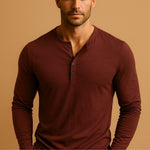 Henley shirt met lange mouwen Heren