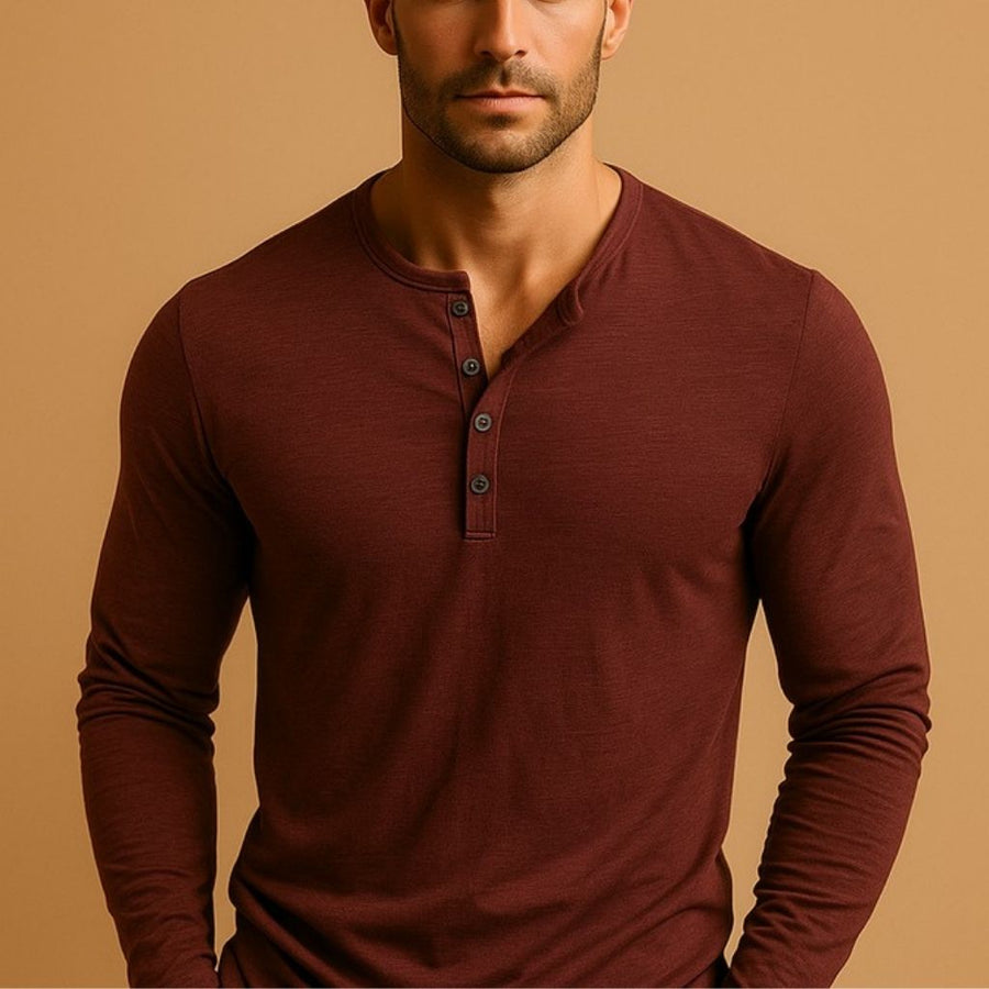 Henley shirt met lange mouwen Heren