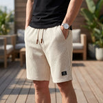 Korte zomer broek met elastische taille en trekkoord Heren