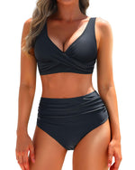 Sneldrogende bikini set met hoge taille Dames
