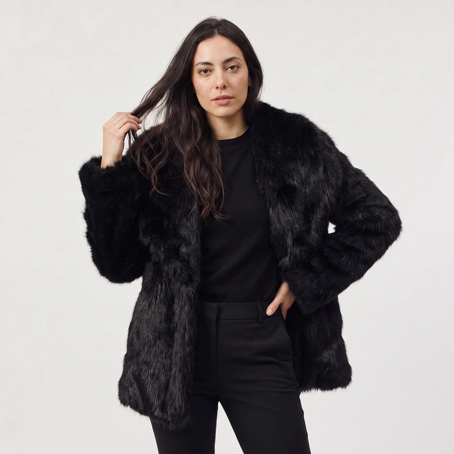 Oversized Jas Dames Faux Fur