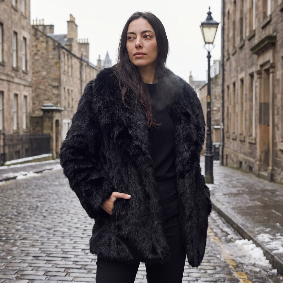 Oversized Jas Dames Faux Fur