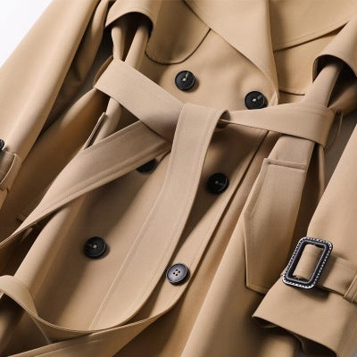 Dames Trenchcoat Dubbelrijig met Ceintuur