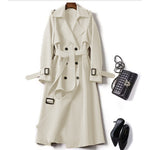 Dames Trenchcoat Dubbelrijig met Ceintuur