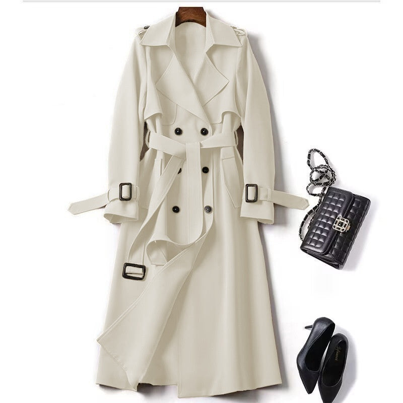 Dames Trenchcoat Dubbelrijig met Ceintuur