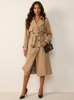 Dames Trenchcoat Dubbelrijig met Ceintuur