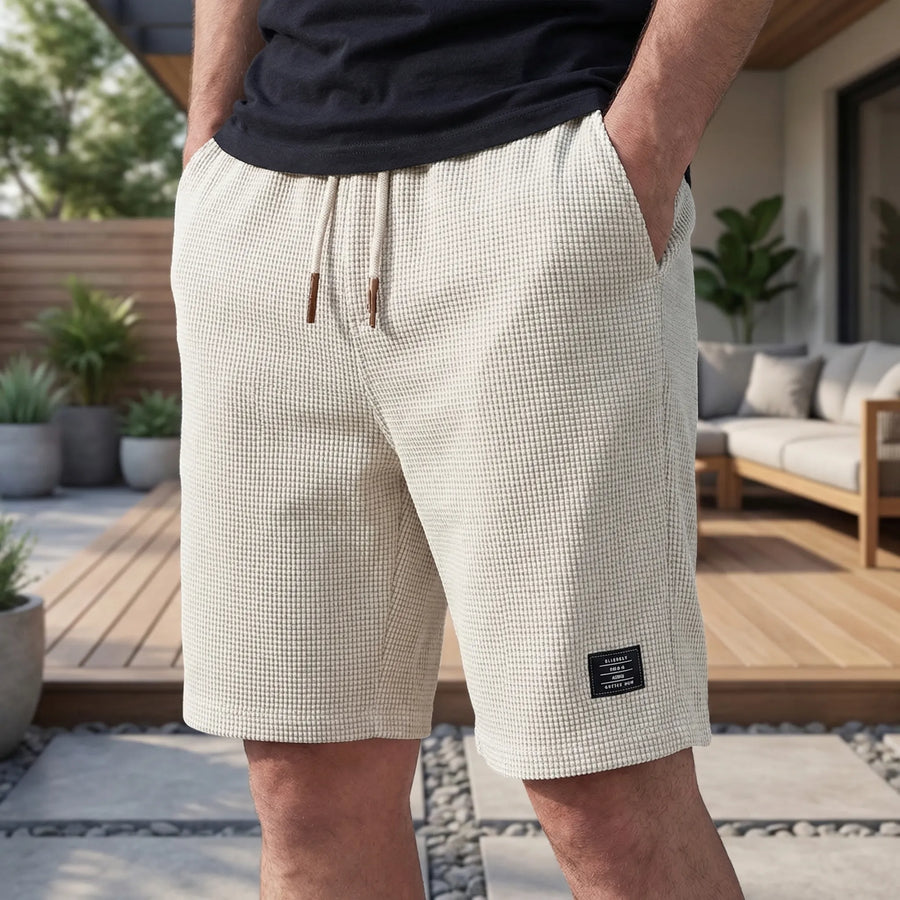 Korte zomer broek met elastische taille en trekkoord Heren