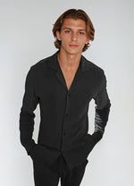 Linnen strand zomer shirt heren – Zwart