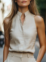 Linnen blouse zonder mouwen Dames