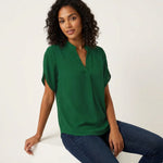 Luchtige zomer blouse met V-hals Dames