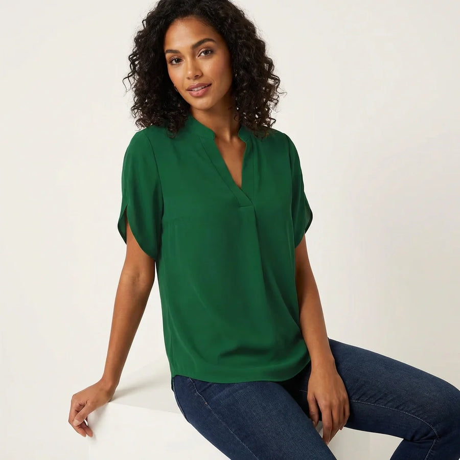 Luchtige zomer blouse met V-hals Dames