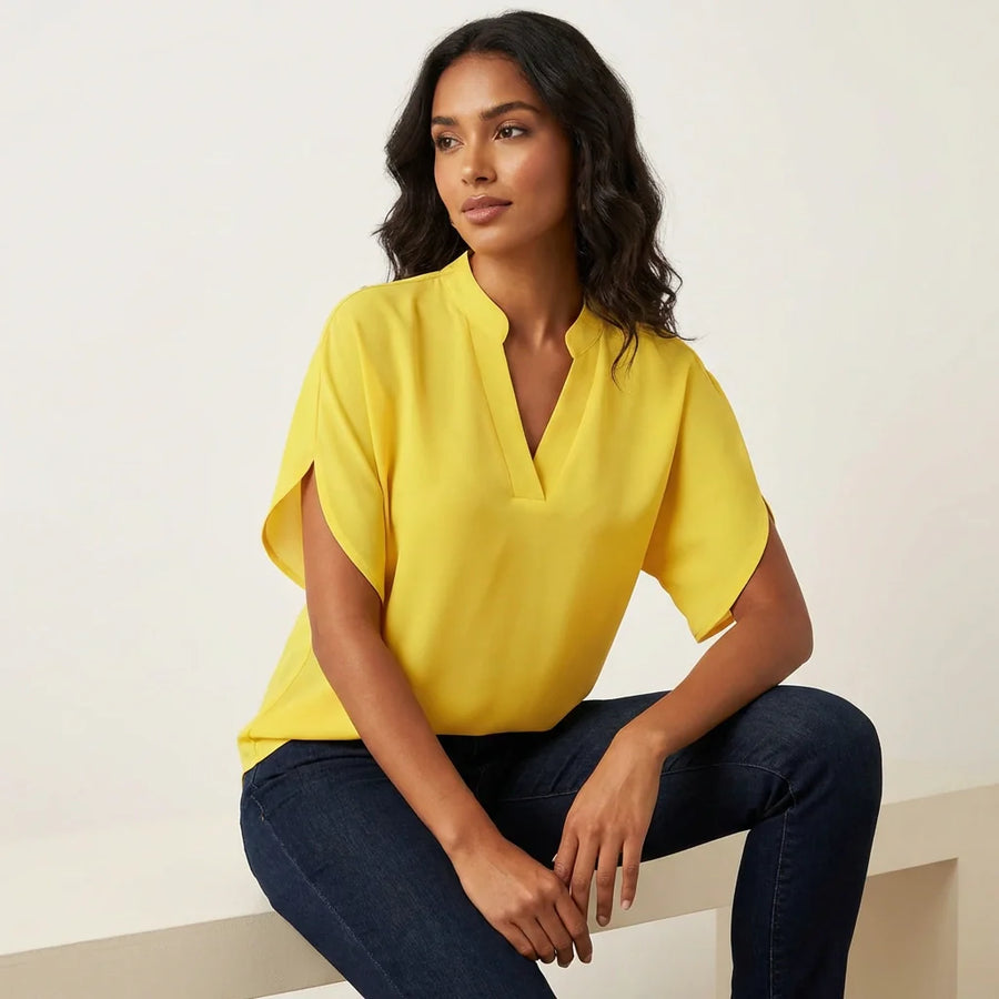 Luchtige zomer blouse met V-hals Dames