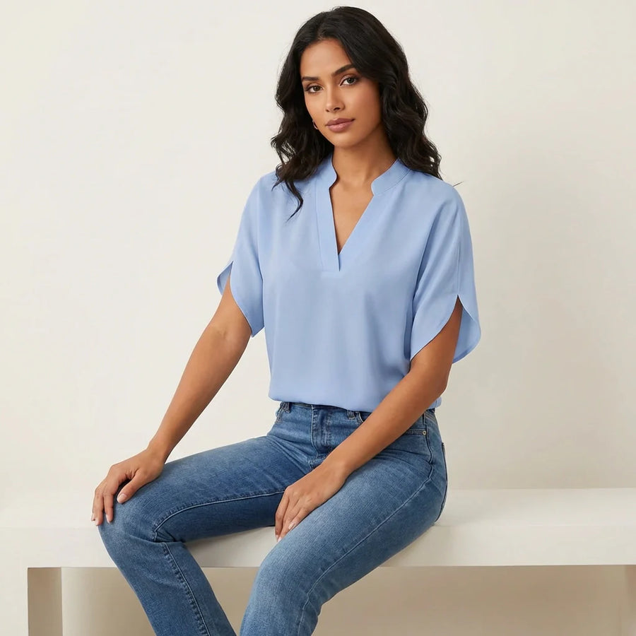 Luchtige zomer blouse met V-hals Dames