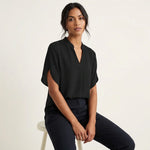 Luchtige zomer blouse met V-hals Dames