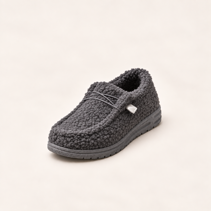 Pantoffels Dames Teddy met Elastisch Koord