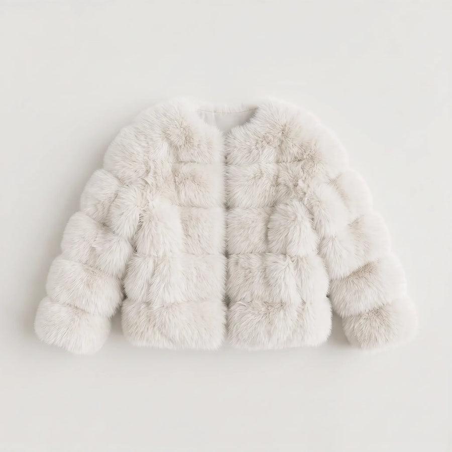 Faux Fur Jas Dames met Ronde Hals