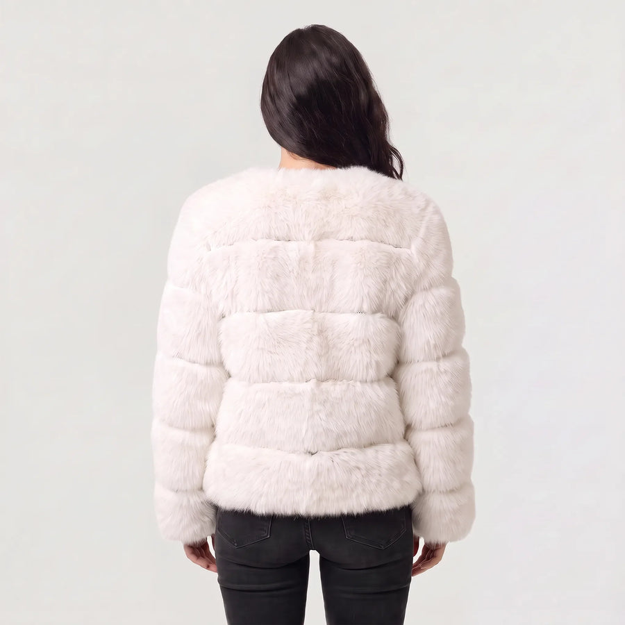Faux Fur Jas Dames met Ronde Hals