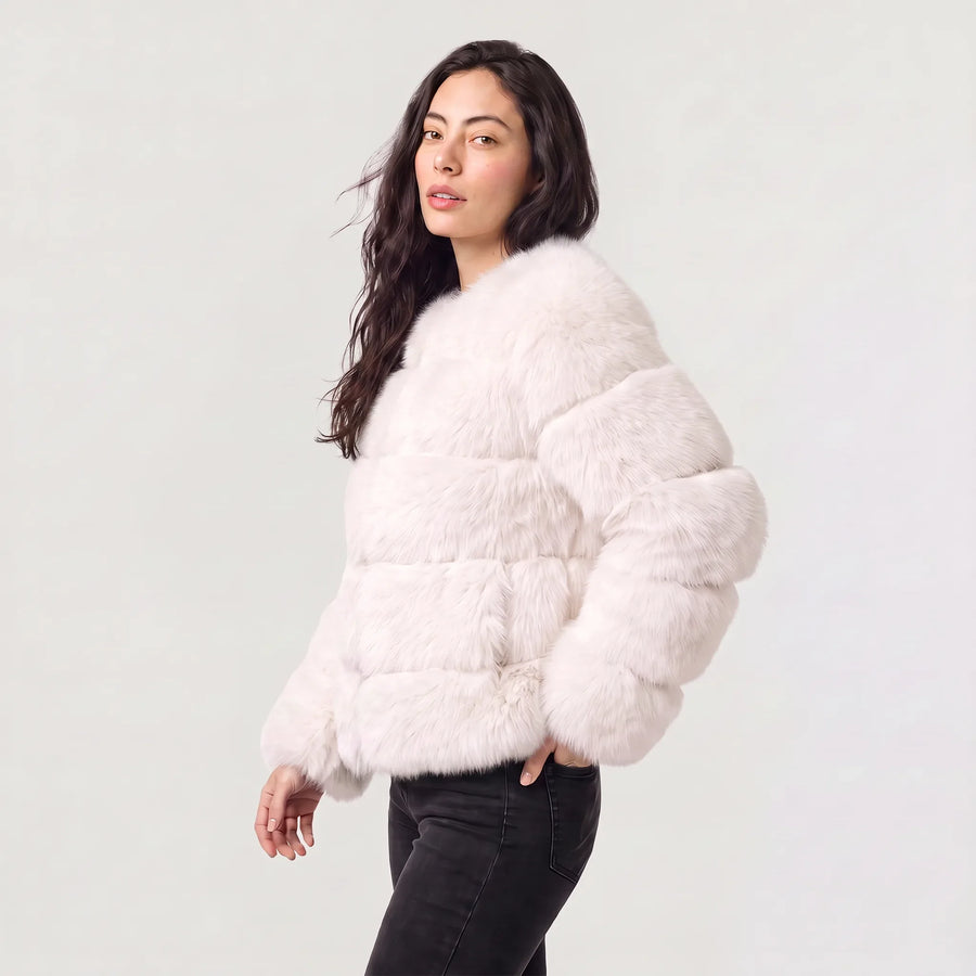 Faux Fur Jas Dames met Ronde Hals