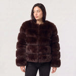 Faux Fur Jas Dames met Ronde Hals