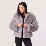 Faux Fur Jas Dames met Ronde Hals