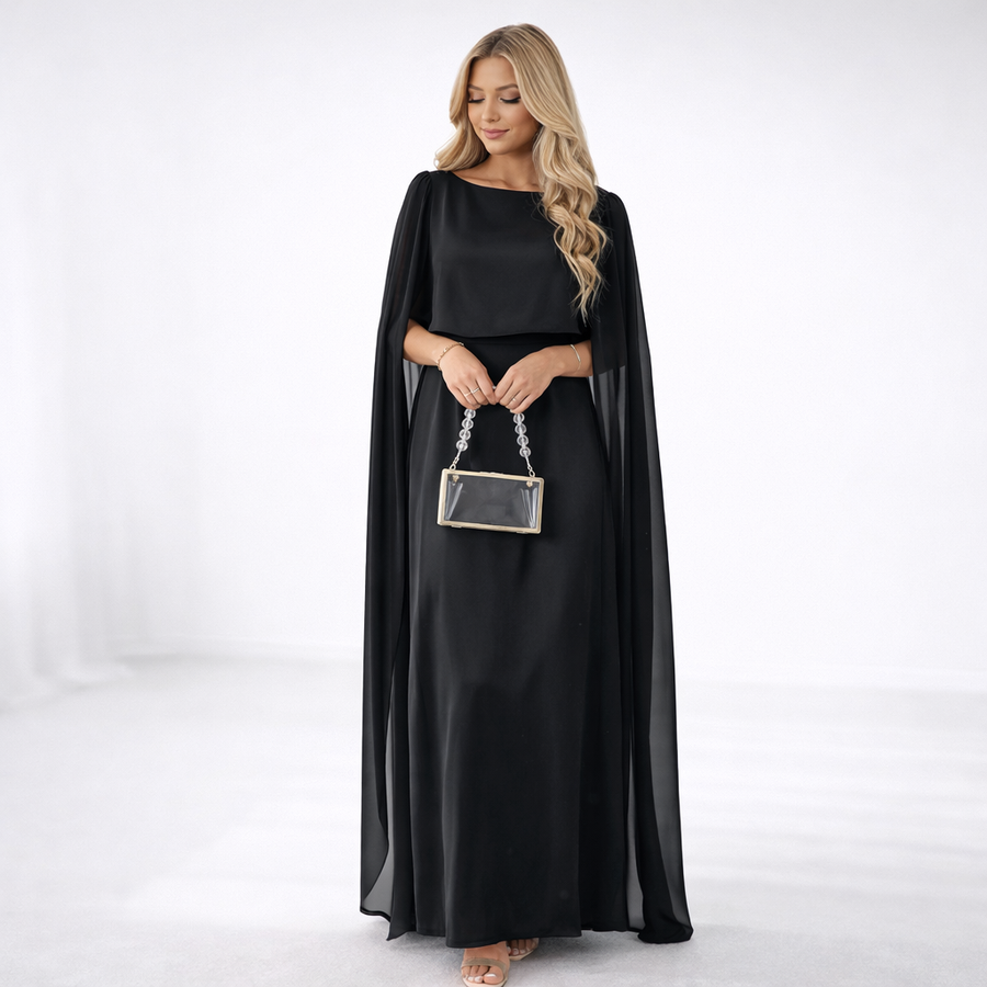 Maxi Jurk met Cape Mouwen Dames