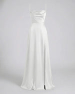Maxi jurk met split en bandjes Dames