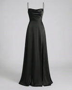Maxi jurk met split en bandjes Dames
