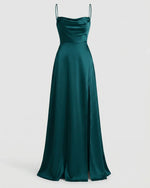 Maxi jurk met split en bandjes Dames