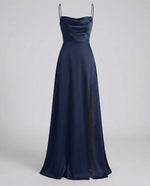 Maxi jurk met split en bandjes Dames