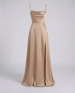 Maxi jurk met split en bandjes Dames