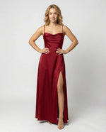 Maxi jurk met split en bandjes Dames