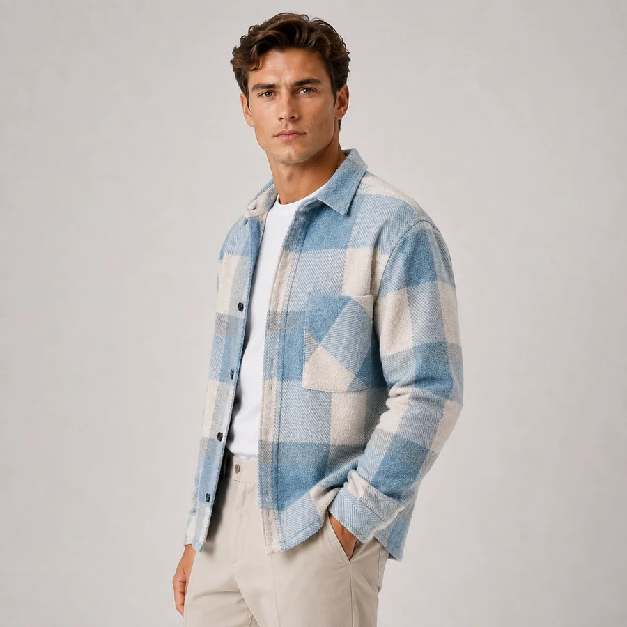 Flanel Overshirt Heren met Borstzak