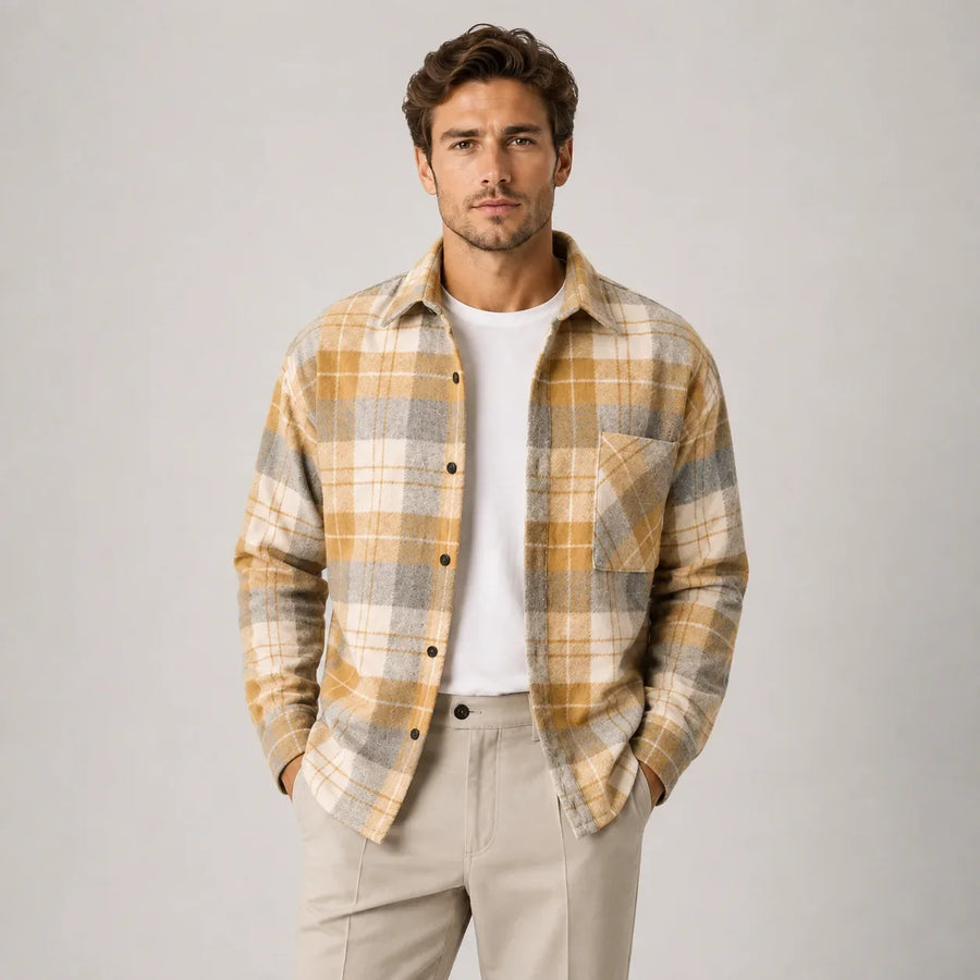 Flanel Overshirt Heren met Borstzak