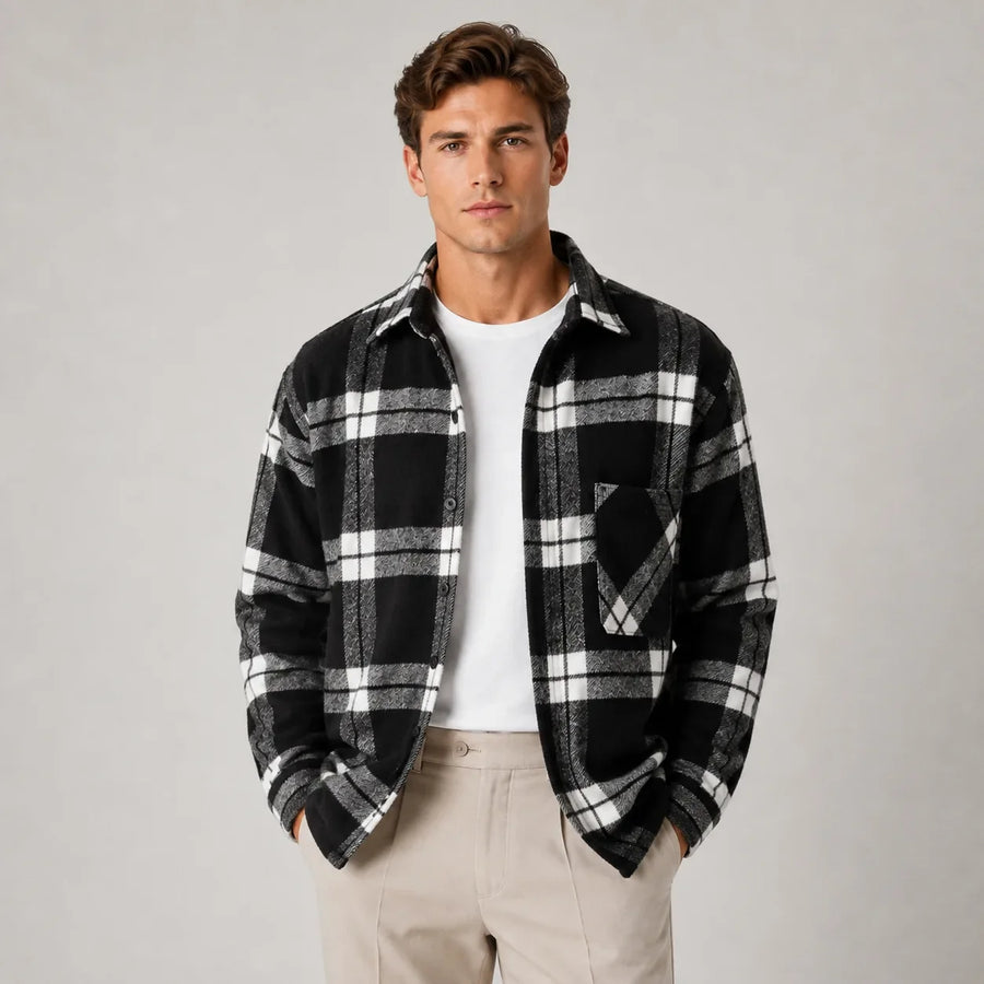 Flanel Overshirt Heren met Borstzak