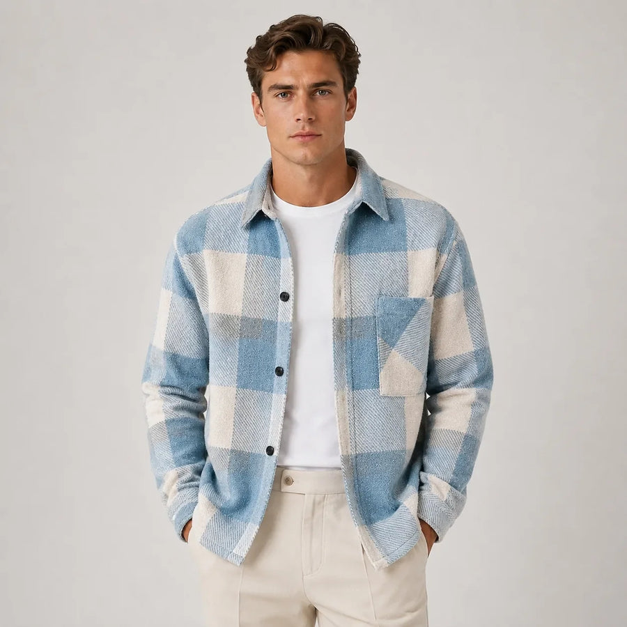 Flanel Overshirt Heren met Borstzak