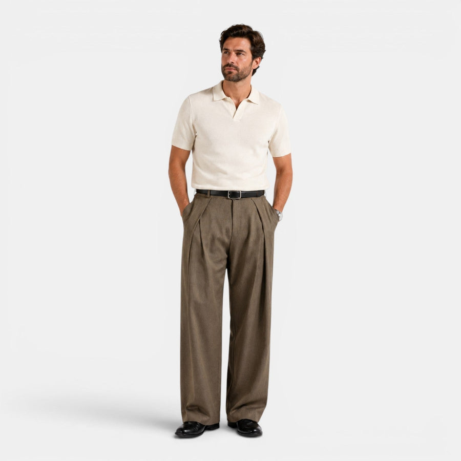Wijde broek heren met plooien
