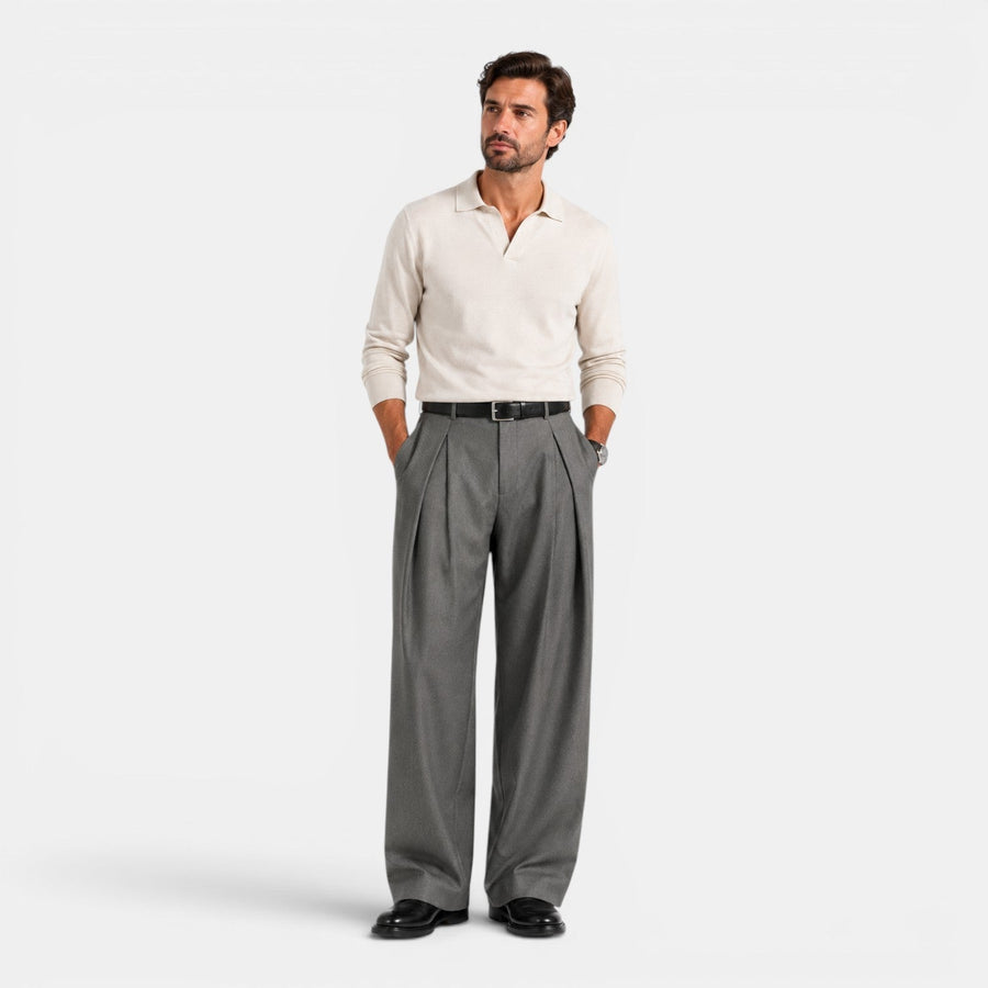 Wijde broek heren met plooien