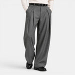 Wijde broek heren met plooien