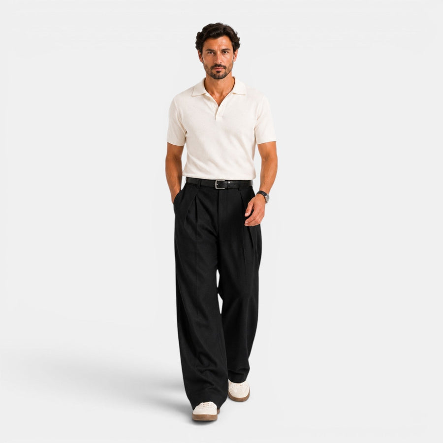 Wijde broek heren met plooien