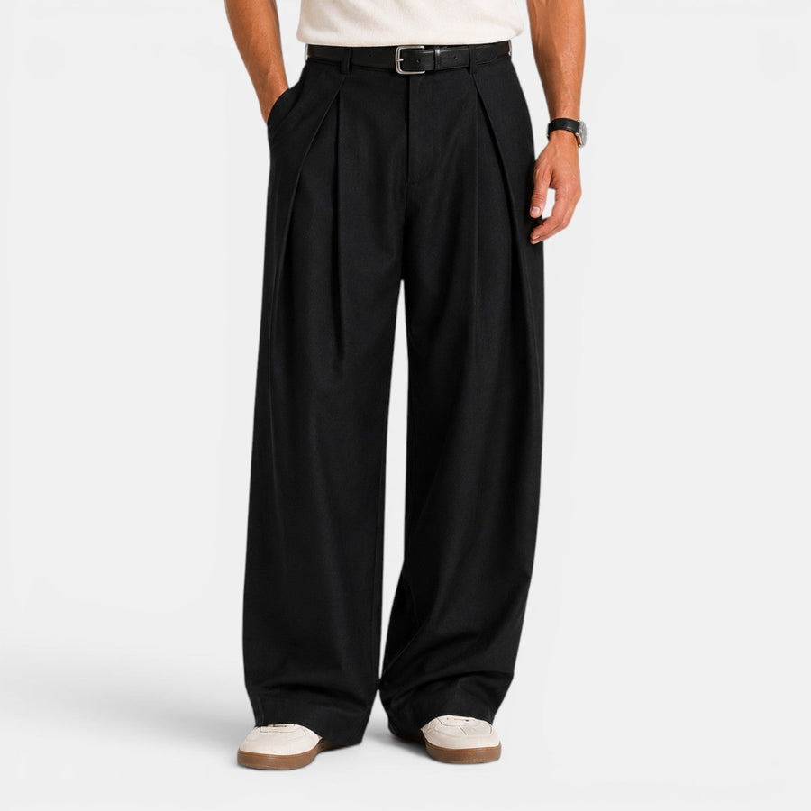 Wijde broek heren met plooien