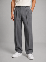 Pantalon Heren met Plooien en Rechte Pijpen