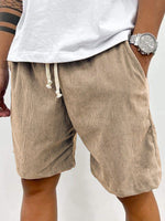 Corduroy korte broek met elastische taille Heren