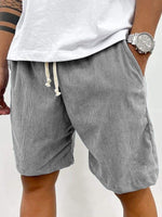 Corduroy korte broek met elastische taille Heren