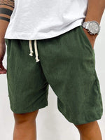 Corduroy korte broek met elastische taille Heren