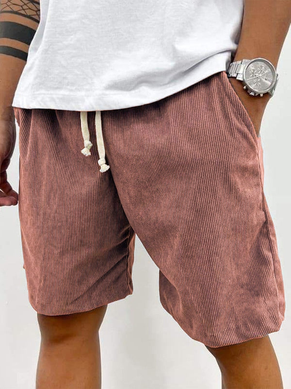 Corduroy korte broek met elastische taille Heren