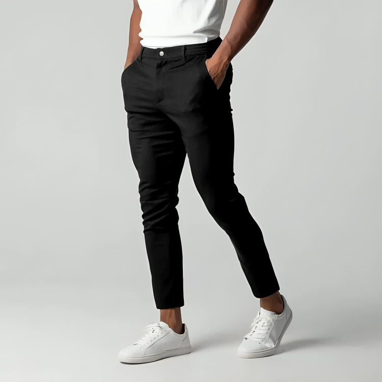 Slim fit chino broek elastische taille Heren