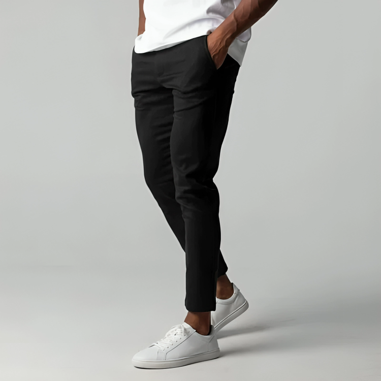 Slim fit chino broek elastische taille Heren