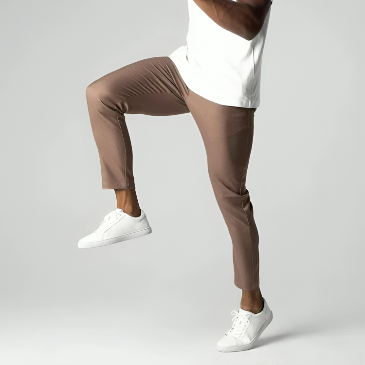 Slim fit chino broek elastische taille Heren