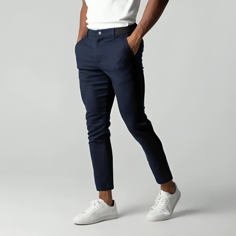 Slim fit chino broek elastische taille Heren