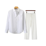 2-delige zomer set met overhemd en lange broek Heren